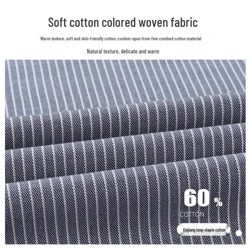 Romon Men's Striped Business Long-Sleeve Shirt