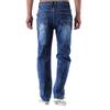 Men's Casual Small Straight Jeans Pants Fashion Wide Leg Pants Solid Color Jeans