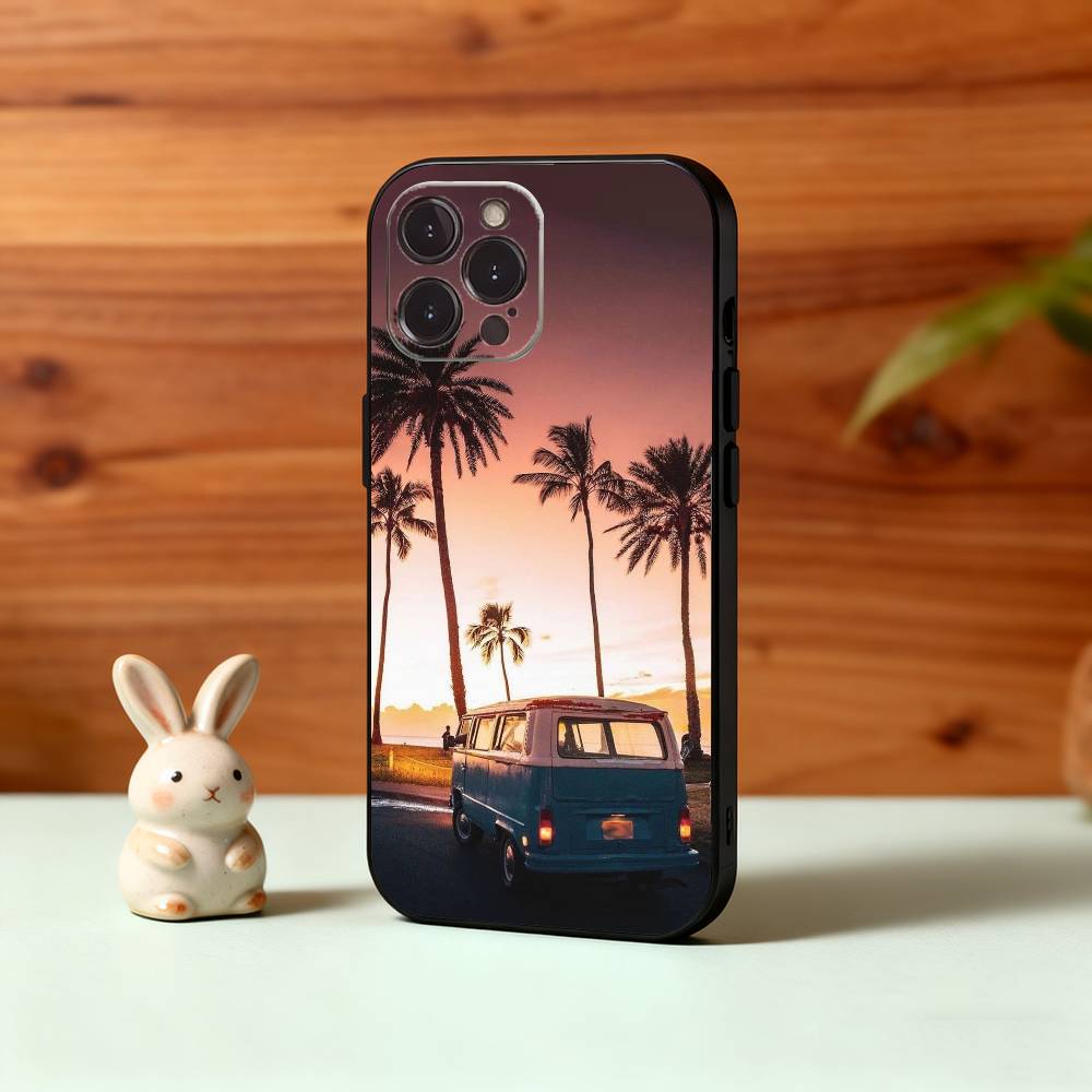 C-Combi V-Van Surfs Phone Case For iPhone17 16 15 14 13 12 11 Pro Max Plus,5G Soft Black Case