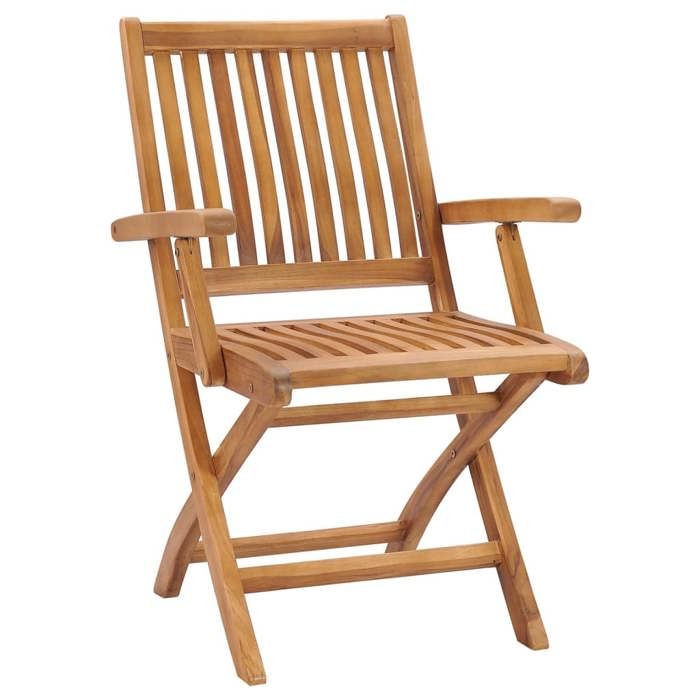 Exclusive House - Folding Garden Chairs with Cushions Set of 6 Teak Wood