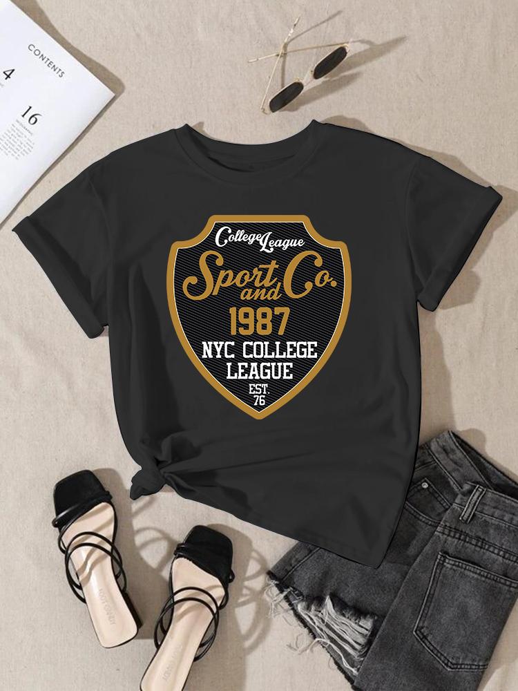 Women Fashion Print T-Shirt Girl Y2K Short Sleeve Tees Tops Kawaii 90S Sweetshirts Female Harajuku Graphic O-Neck T-Shirt