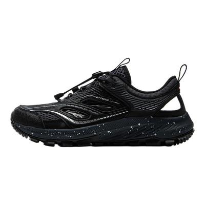 Li Ning Niños Outdoor Cómodos Versátiles Antideslizantes Resistentes al Desgaste de Caña Baja Zapatos de Exterior Zapatos de Hombre Negro YKEV008-3
