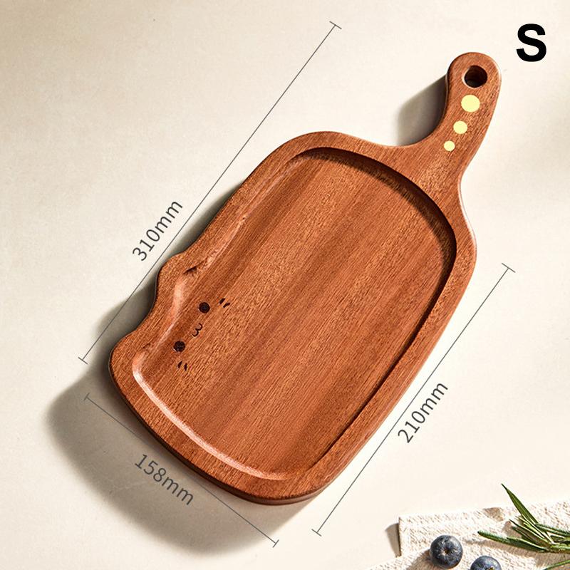 Cat Sandalwood Steak Cutting Board Steak Board Wooden Pizza Tray Solid Wood Bread Cutting Board Home Restaurant Wooden Tray