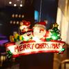 Christmas Santa Claus Snowman Suction Cup Window Hanging Lights Christmas Decoration for Home New Year LED Decorative Lights