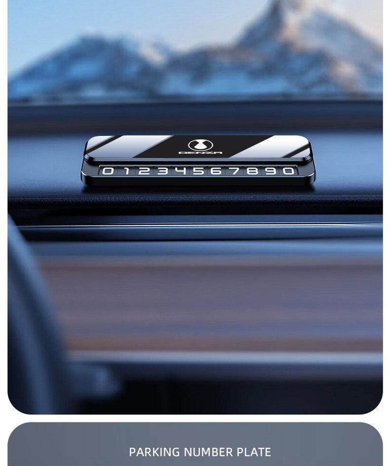 Denza D9 Temporary Parking Number Plate for Cars - Interior Phone Display