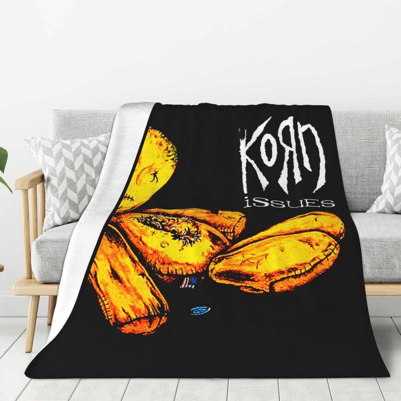 Custom Korns Alternative Metal Rock Band Blanket 3D Print Soft Flannel Fleece Warm Throw Blankets for Office Bedroom Couch Quilt