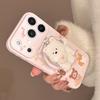 Korean Style Cartoon Puppy Suitable for Apple 17promax Mobile Phone Case Iphone16 Magnetic Bracket 15 Anti-fall 13 Soft Shell