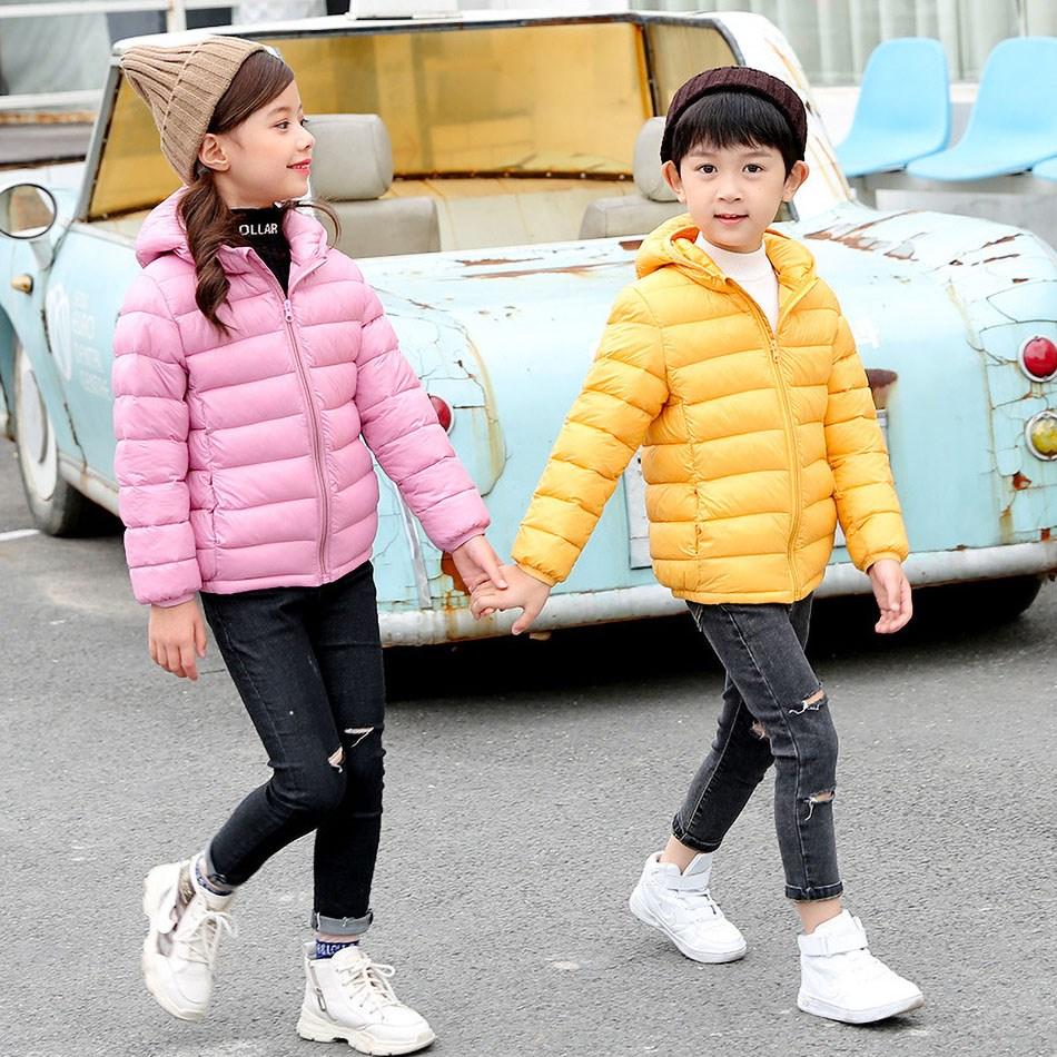 2025 Boy Girl Outerwear Teen Hooded Cotton Padded Tops Teenager Light Clothes Children Korean Puffer Jacket Zipper Warm Snowsuit