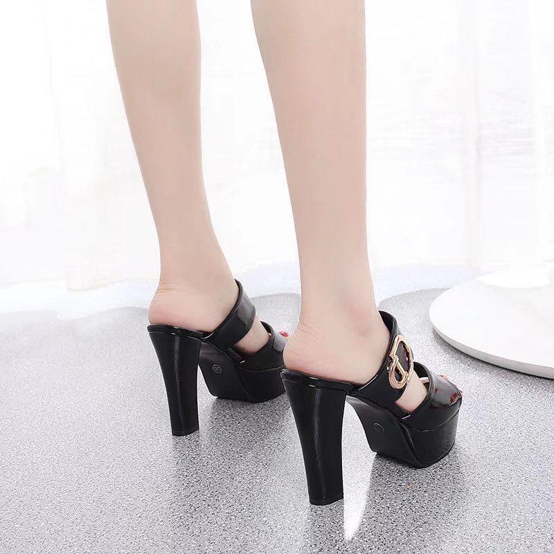 2018 Summer Korean Style Women's Chunky Heel Platform Sandals & Slippers