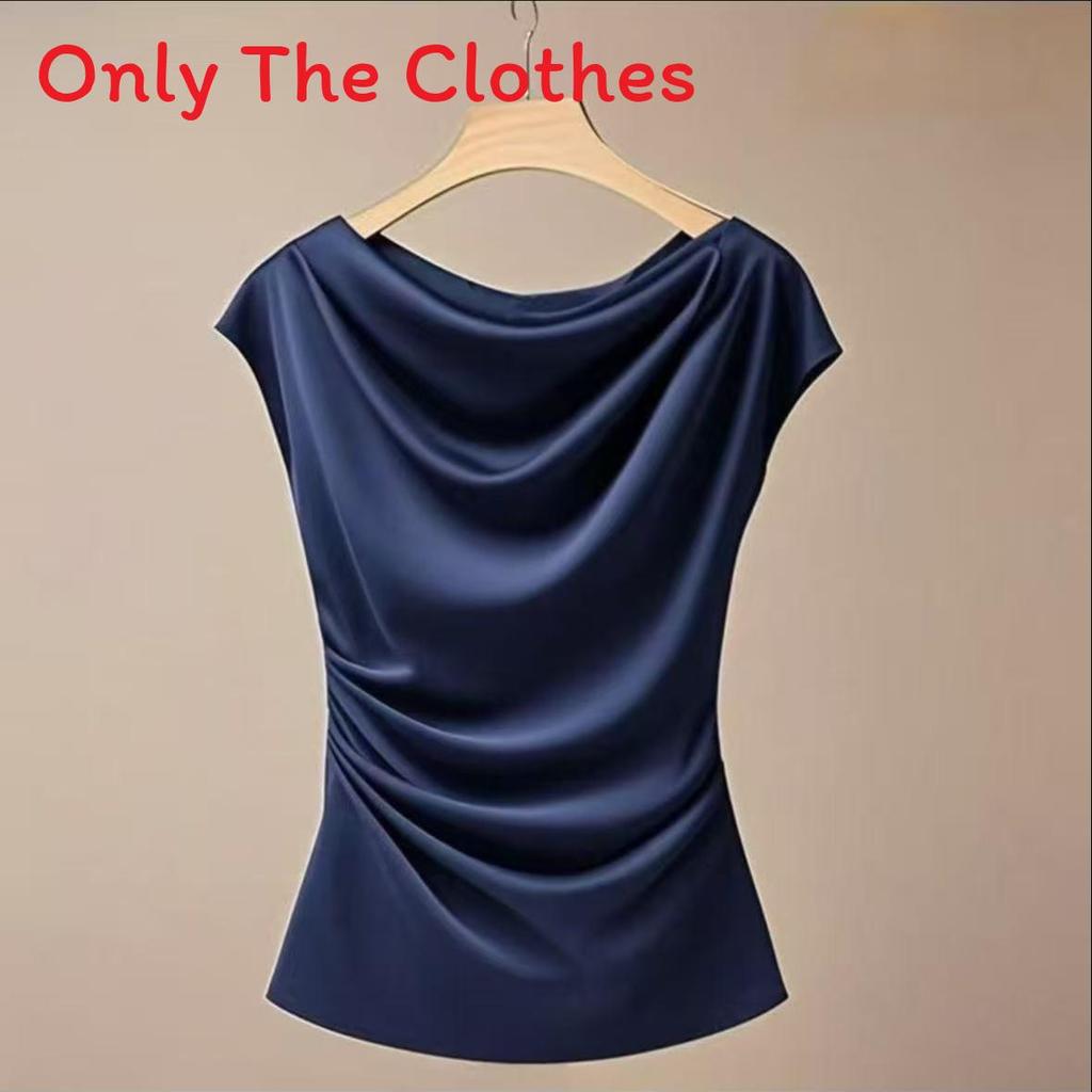 Silk Blouse For Women Summer Elegant Style With Loose Fit And Crew Neck