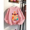 Kids Crewneck Sweatshirt, Gradient Colorful Animal Graphic Print, Spring Autumn Casual Sport Tops