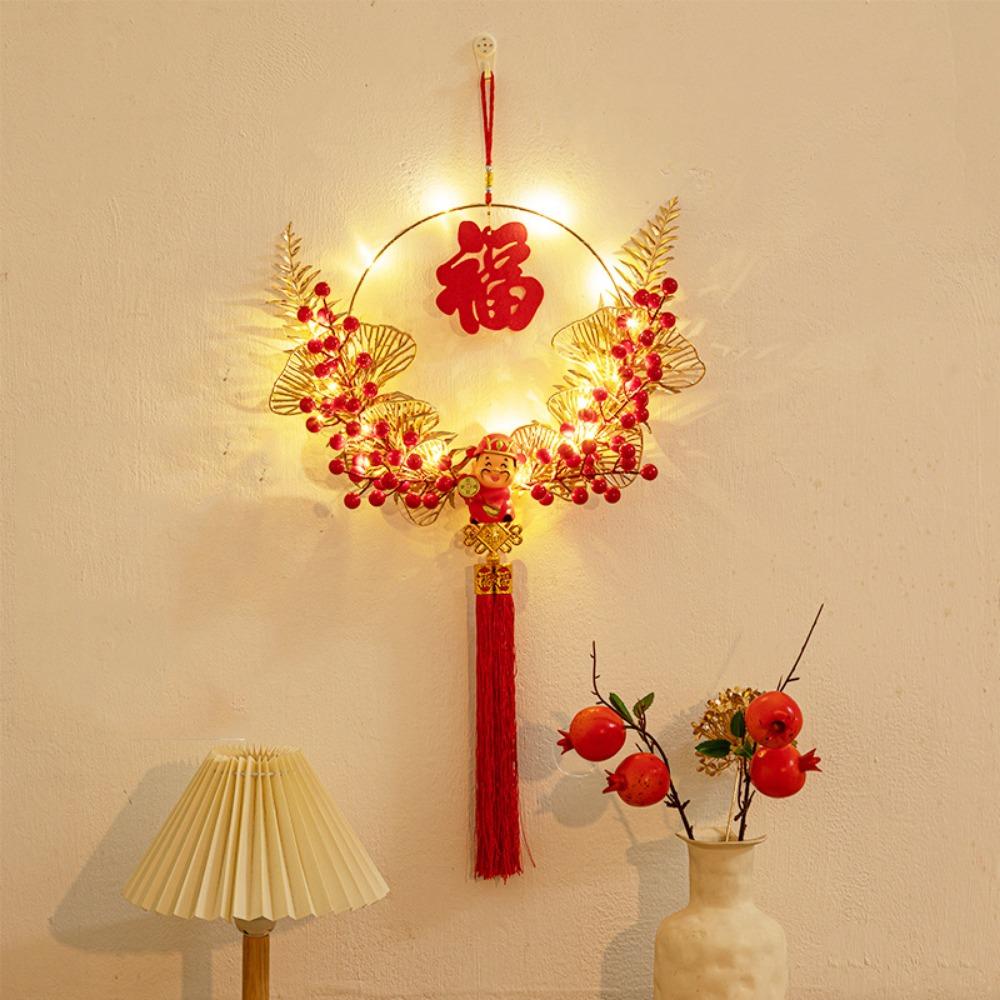 FU Character FU Wreath Garland Family Atmosphere Decorative Pendant  New Year Hanging Ornament