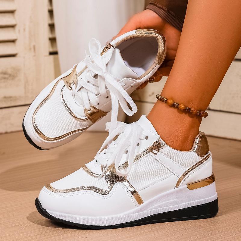 2025 New Women Sneakers New Platform Casual Shoes Leather Patchwork Sport Shoes Ladies Outdoor Running Vulcanized Shoes
