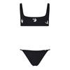 Off White Womens/Ladies Graphic Print Square Neck Bikini Set