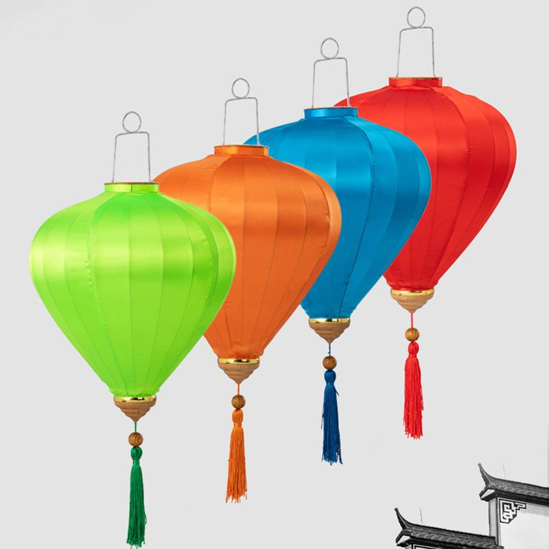 12/14 inch Chinese Ancient Style Lantern Satin Silk Palace Lantern Vietnam Mid Autumn Festival New Year Party Decor Lanterns