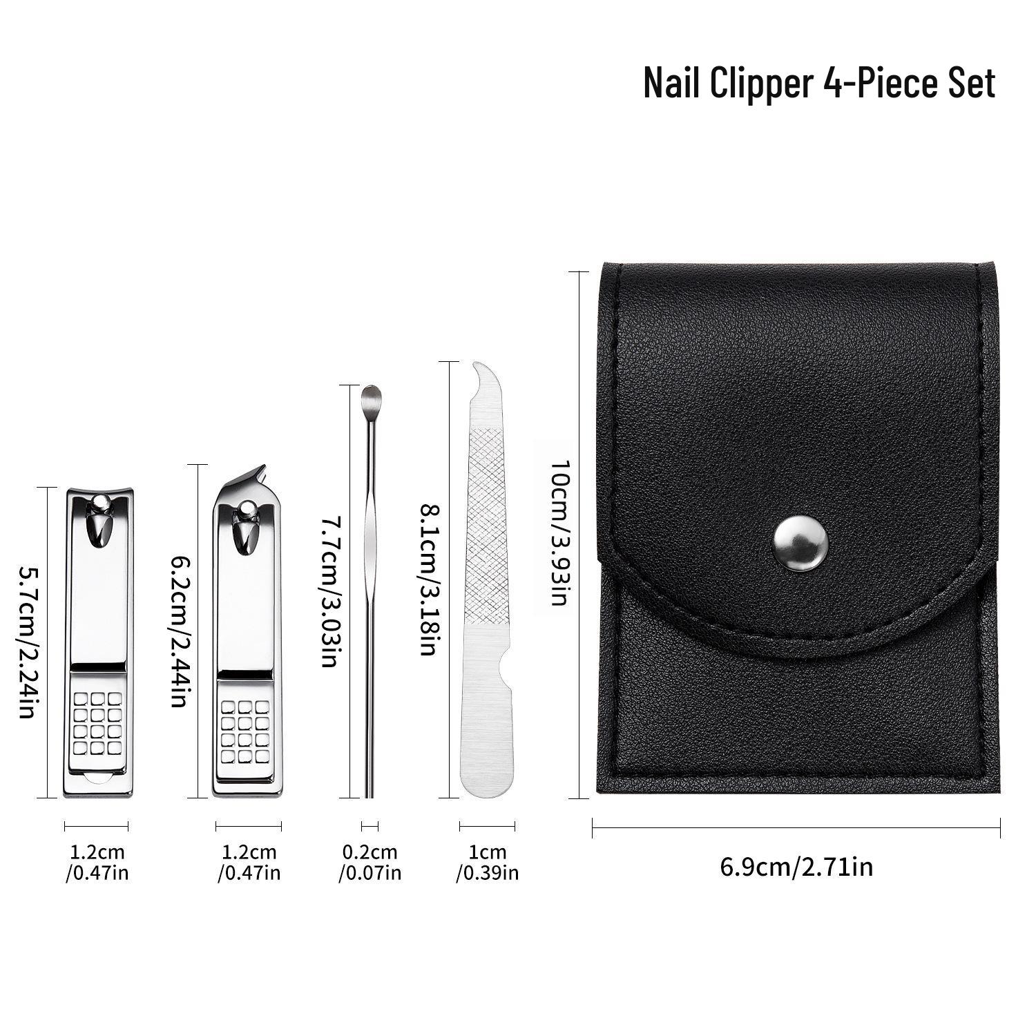 Конфетный 7-предметный маникюрный набор в кожаном чехле