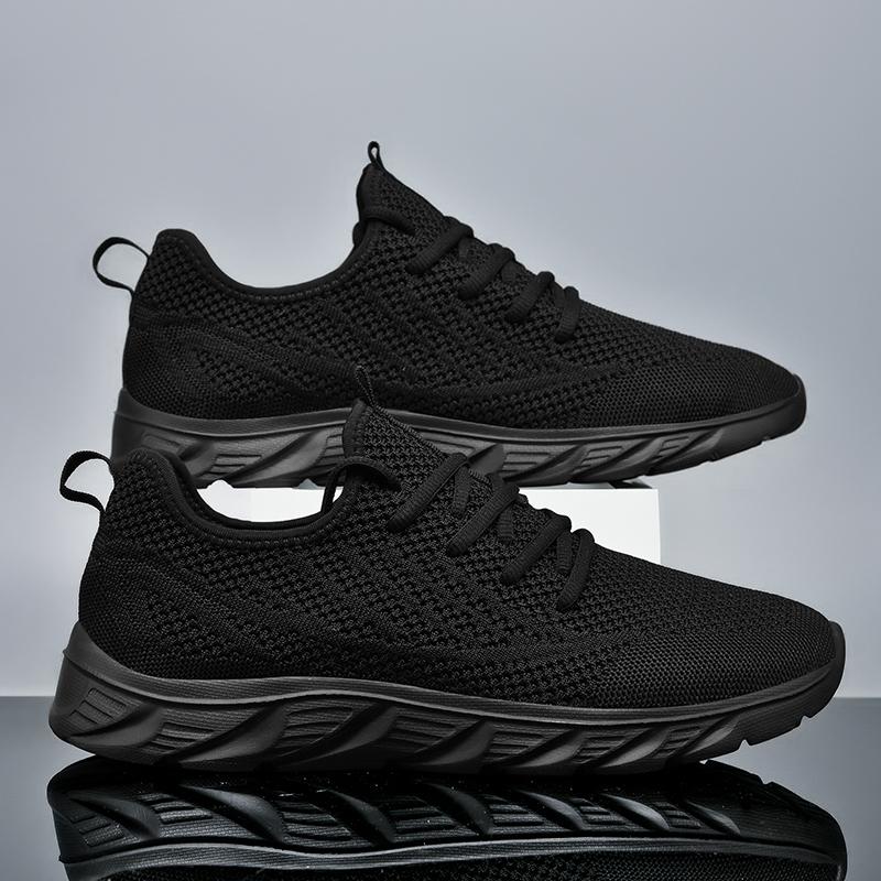 

Красные спортивные туфли для мужчин Дышащая сетка Нескользящие кроссовки для ходьбы Мужская повседневная обувь Уличные легкие кроссовки для бега на шнуровке 39 чёрный