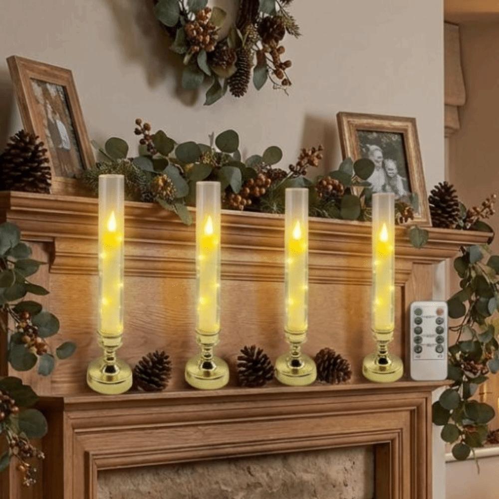 Luminous Flameless Candle Lamp Flickering LED Taper Candles Atmosphere Light  Wedding Party Decor