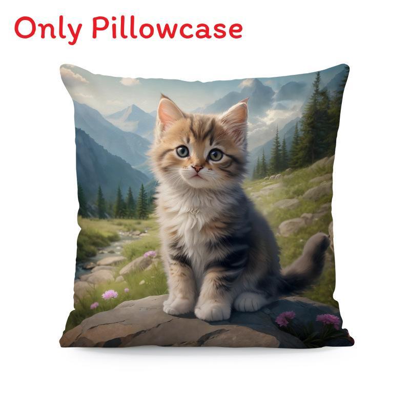 Animal Print Cushion Cover Soft Plush Cartoon Decor For Living Room Sofa