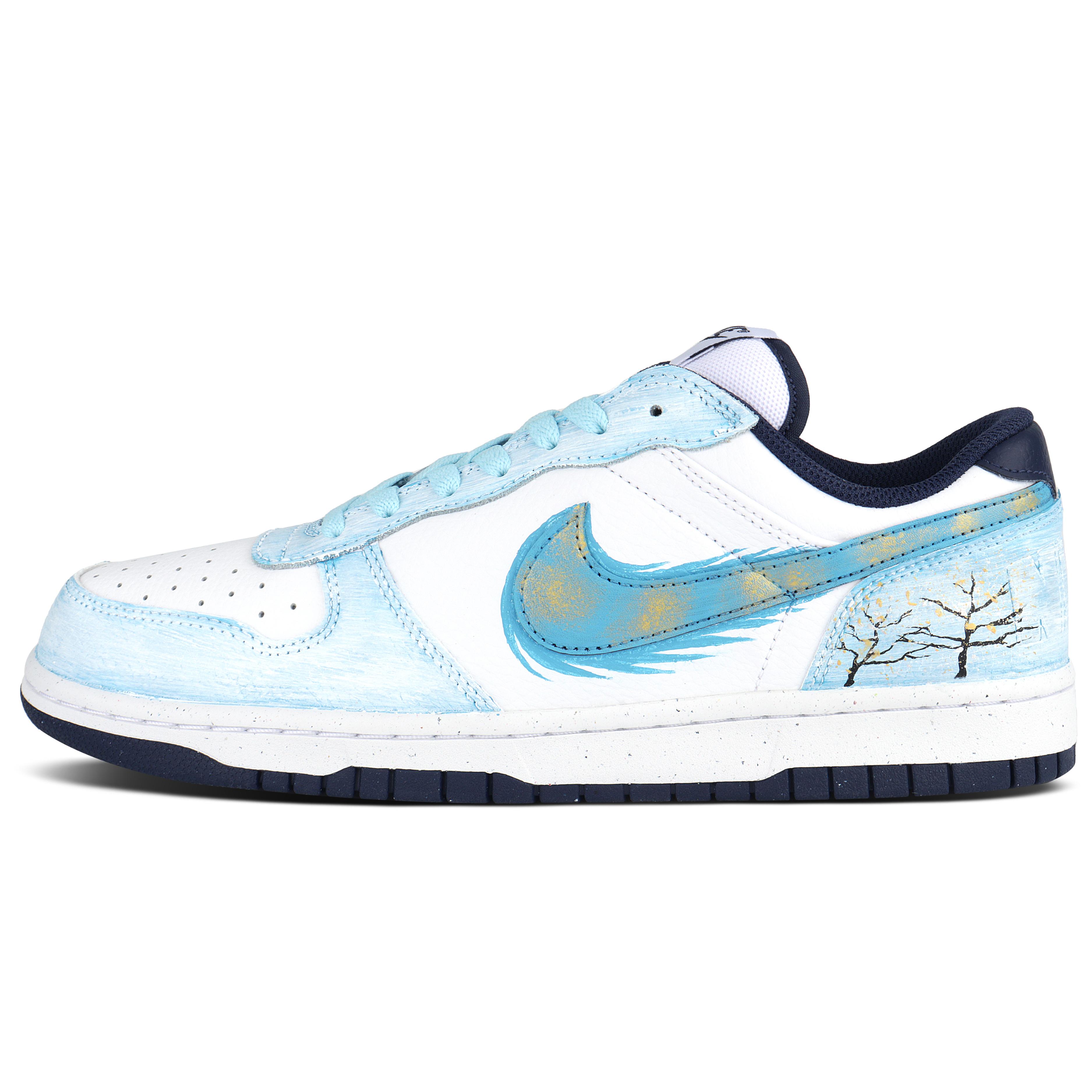 

Nike Big Cushioning Abrasion Resistant Low top Skateboard Shoes Unisex Blue White 355152-140(Team1108-S-) 42