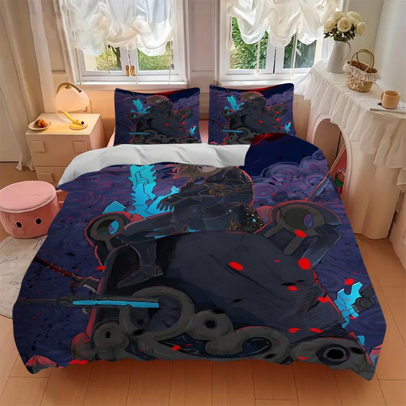 3pcs Heroic Warrior Amidst Stormy Skies Quilt Cover Set - Soft & Comfortable Polyester Fabric, All-Season Breathable Comforter Set For 1 Quilt Co