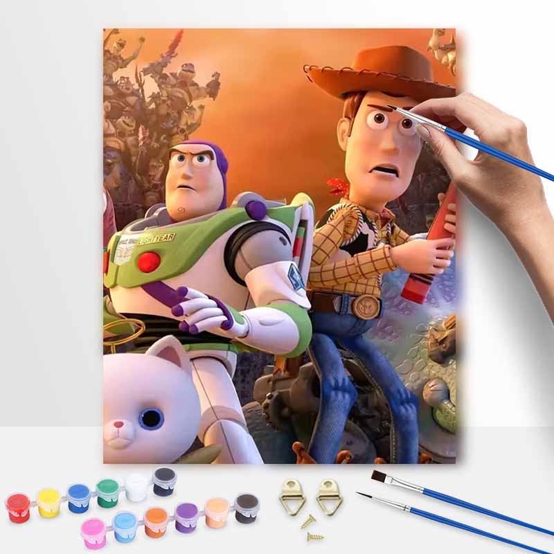 Disney Toy Story Woody Buzz digital oil painting diy handpainted coloring painting home decoration gift wall art 130 characters!