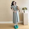 Chic Maternity Summer POLO Collar Slimming T-Shirt Dress