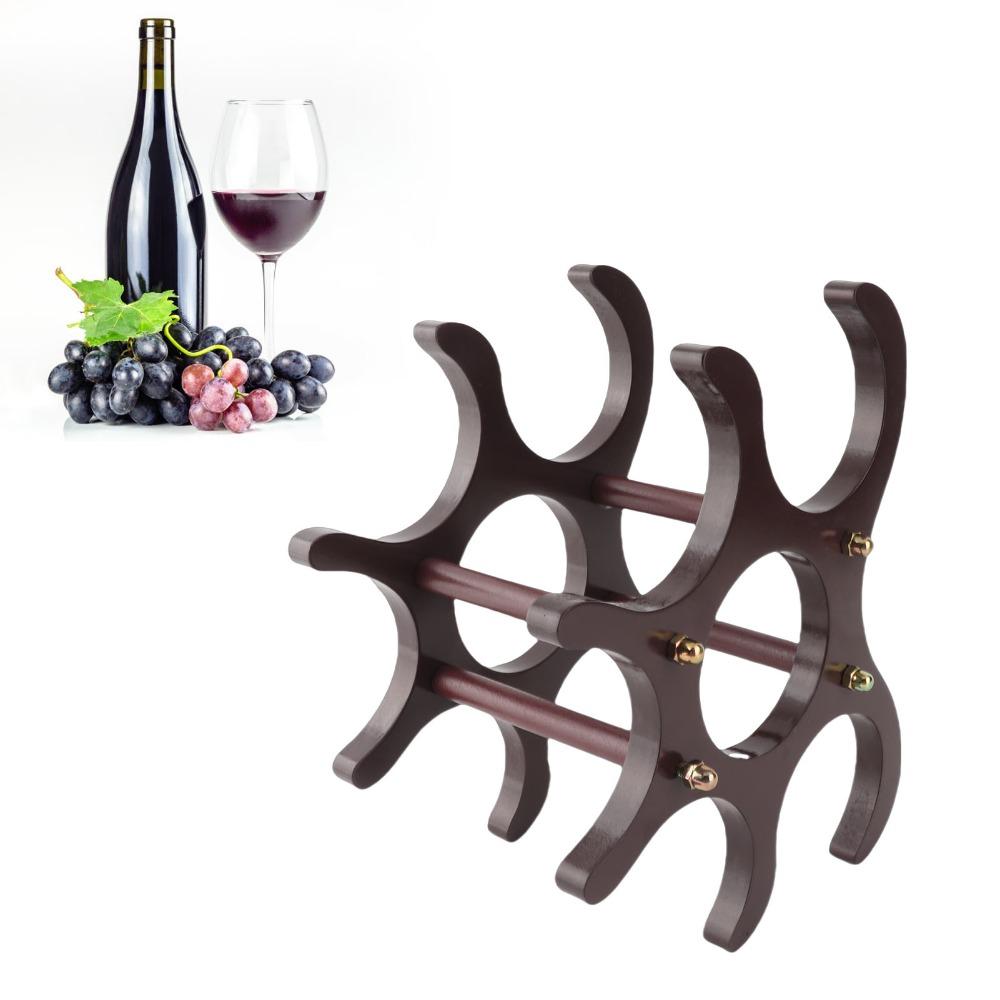 Wooden Wine Holder Stand Freestanding Design Bottle Wine Rack Wine Storage Rack Bar Countertop