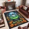 Halloween Theme Crystal Velvet Floor Rug Personalized Custom Name Text Warm Carpet Home Decoration