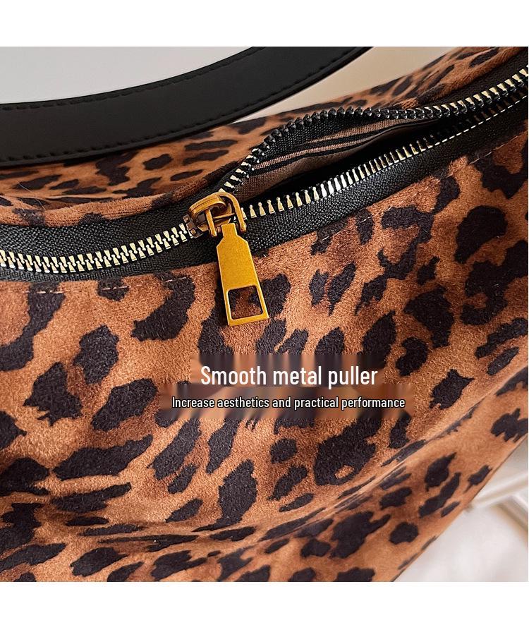 Bolso Cruzado Tote Grande para Mujer Estilo Coreano Estampado de Leopardo