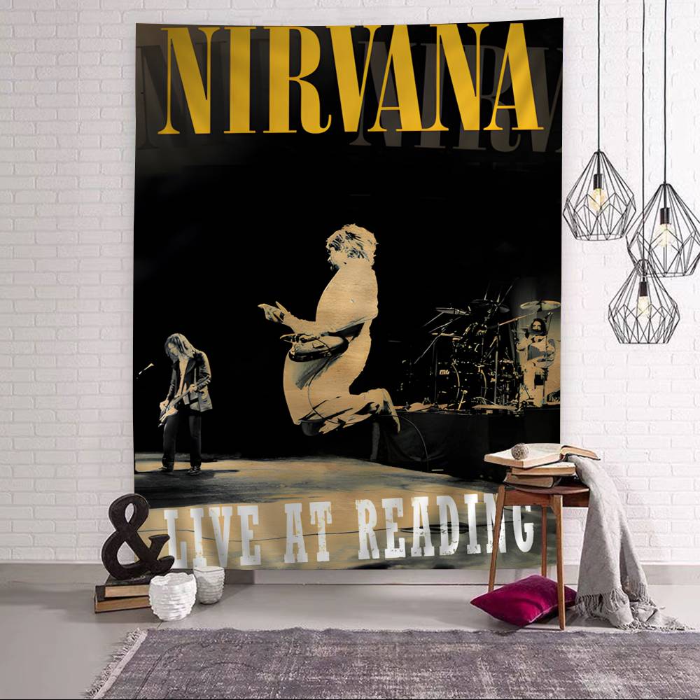 Nirvana Band Magazine Chart Arazzo Boemo Arazzi da Parete Mandala Decorazioni Artistiche da Parete