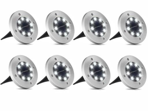 8X Lampa Solarna Ogrodowa Led Wbijana Najazdowa Gruntowa