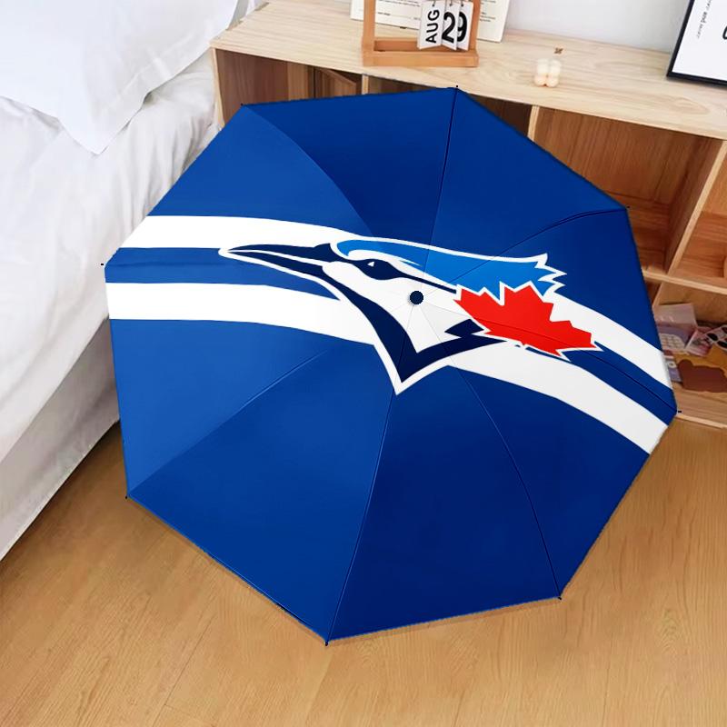 Blue Jays Logo Umbrella Folding umbrella, automatic umbrella 8-Frame for Travel, camping Use Gift for Halloween Christmas