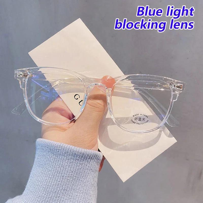 2024 Korean Retro Transparent Computer Glasses Women Anti Blue Light Square Eyewear Blocking Optical Spectacle Eyeglass Glasses