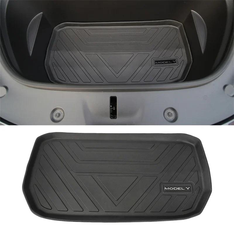 

For Tesla Model Y Mats Plain TPE Trunk Frunk Liners Cargo Lower Compartment Boot Carpet & Seat Back Protector Dirtyproof Cover