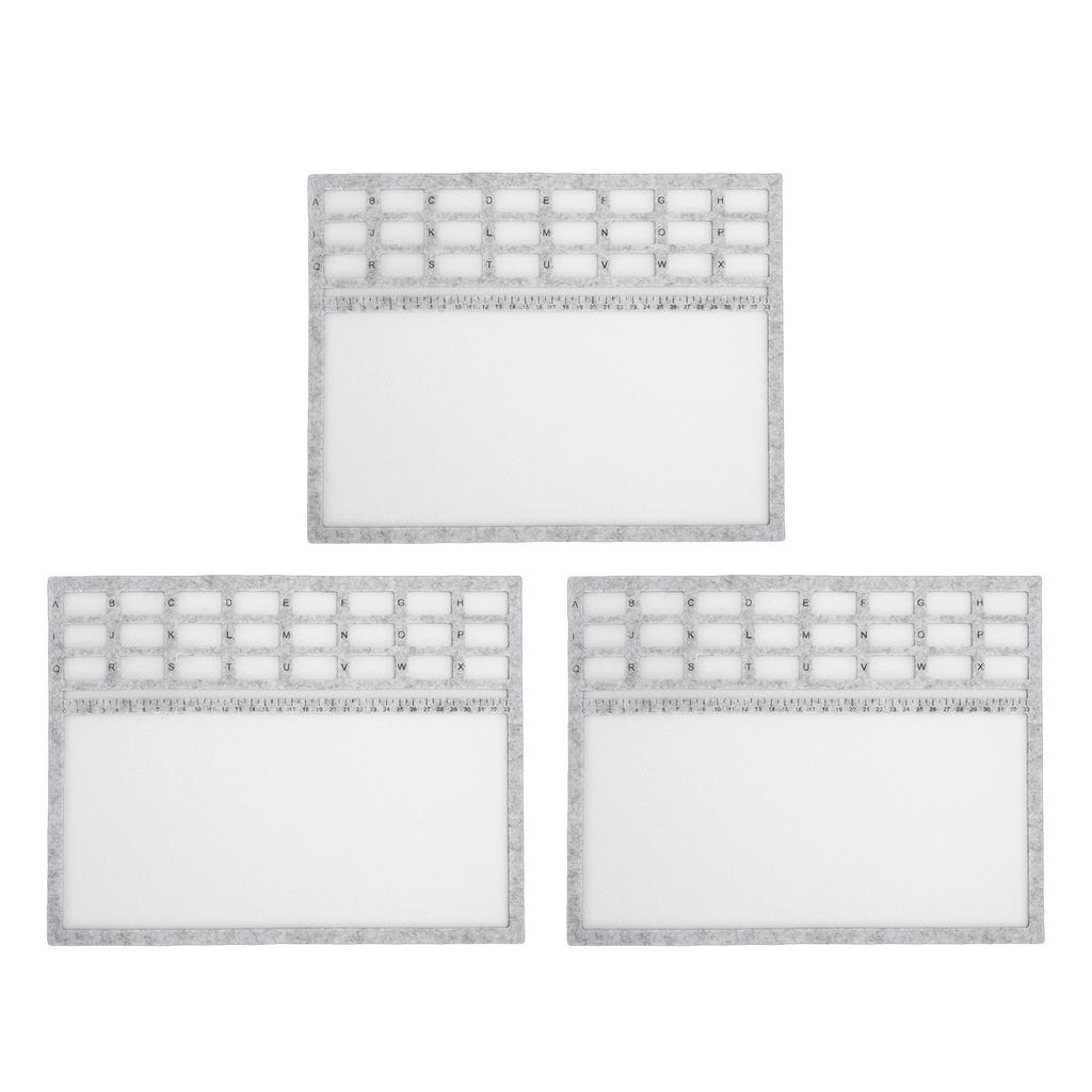 3PCS Rectangle Bead Mat Felt Beading Tray with Centimeter Alphabetic Scale for   Art Crafts Jewelry Making Bead Supplies