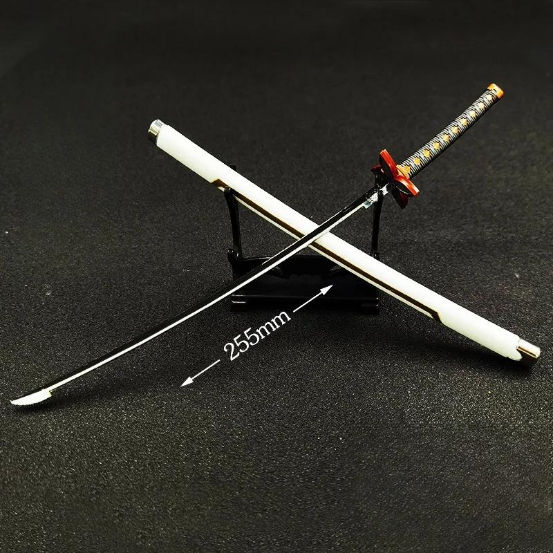 25cm Demon Slayer Katana Swords Kimetsu No Yaiba Samurai Sword Real Size Japanese Katana Anime Cosplay Prop Home Decoration