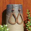 Bohemian Classic Women Geometric Tassel Wooden Earrings Vintage Gypsy Ethnic Circle Flower India Dangle Earrings Jhumka Jewelry
