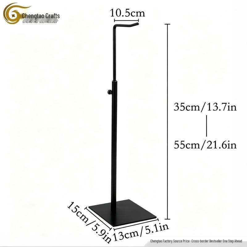 Adjustable Stainless Steel Floor-Standing Bag Display Stand for Women's Bags