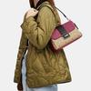 Coach Grace 26 Classic Monogram Horse And Carriage Logo Flap Top Handle Shoulder Bag Women Handbags Purple Khaki CJ633-SVVSB