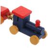 1/12 Miniature Wood Train Toy with Vibrancy Color Carriages and Metal Hooks for Doll House Scene Display Enhancement