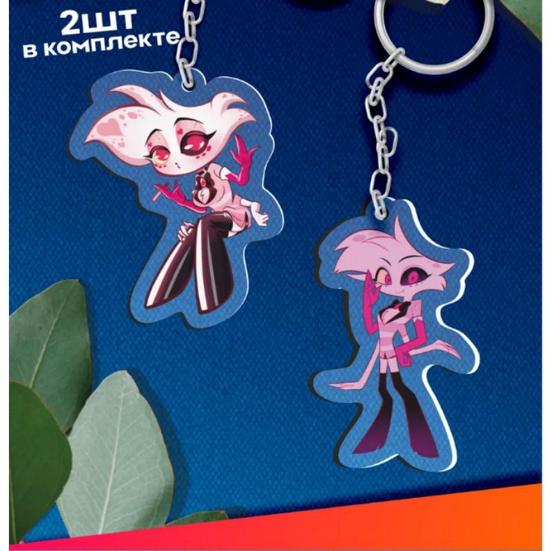 

Acrylic Key Buckle for Hazbin Hotel Vox Alastor Chibi Version Anime Cartoons Peripheral Different Styles Backpack Pendant