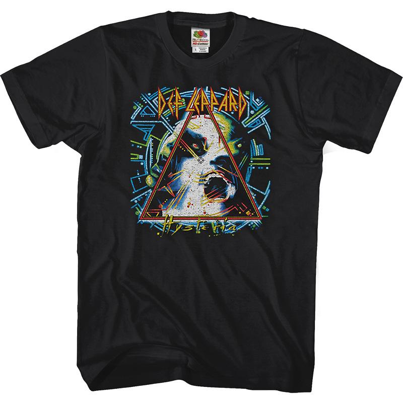 Def Leppard Classic Album Cover Poster Graphic Print Tshirt Men Women Fashion Oneck Cotton Tee Streetwear Hip Hop Oversize Top