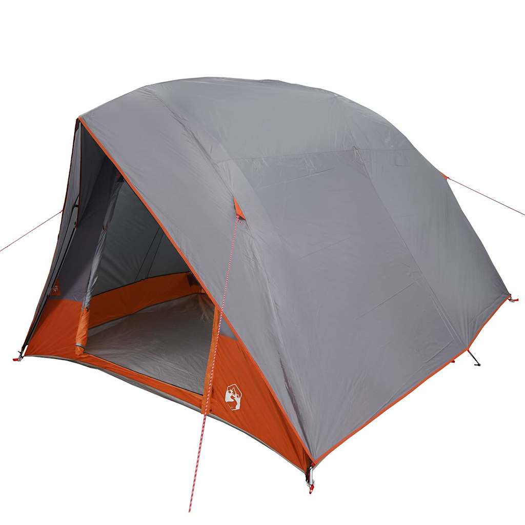 Camping Tent with Roof Gray and Orange 275 x 230 x 140 cm Taffeta