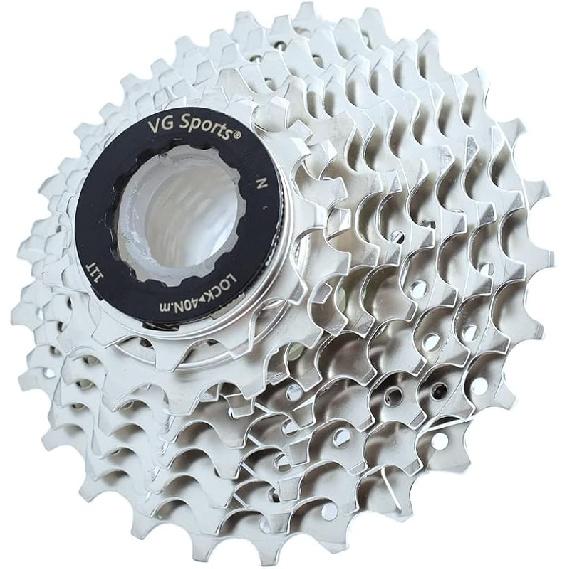 VG SPORTS 10 Speed Cassette 11-25T/11-28T/11-32T/11-36T/11-40T/11-42T/11-46T Bicycle Cassette Fit for Mountain Bike/Road Bike Cassette Compatible 10S-11-25T-Silver