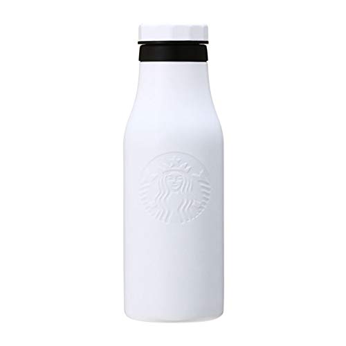 STARBUCKS Stainless Steel Logo Bottle, Matte Black and White, 473ml, Tumbler, Tableware, Asian Style, Black and White Embossed, Grande Simple Logo, Si
