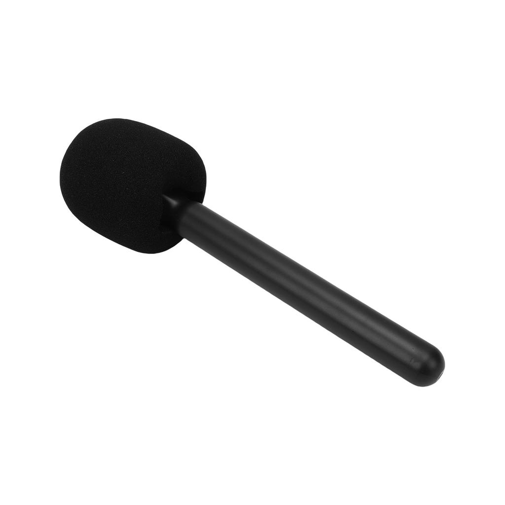 Microphone Holder Handheld Adapter Lavalier Mic Handle with Flag Station Windproof Foam for Video Recording Interview Podcast Reporting