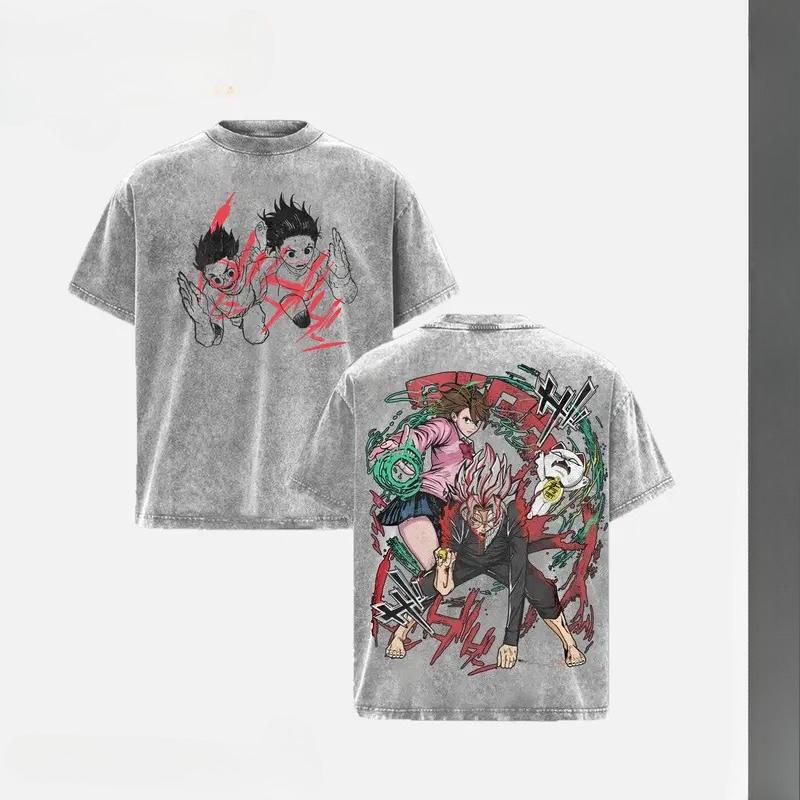 

Anime Dandadan Ayase Momo Takakura Ken Graphic T Shirt Men Women Clothing Oversized Tshirt Washed Cotton Tee Harajuku T-shirt XXL