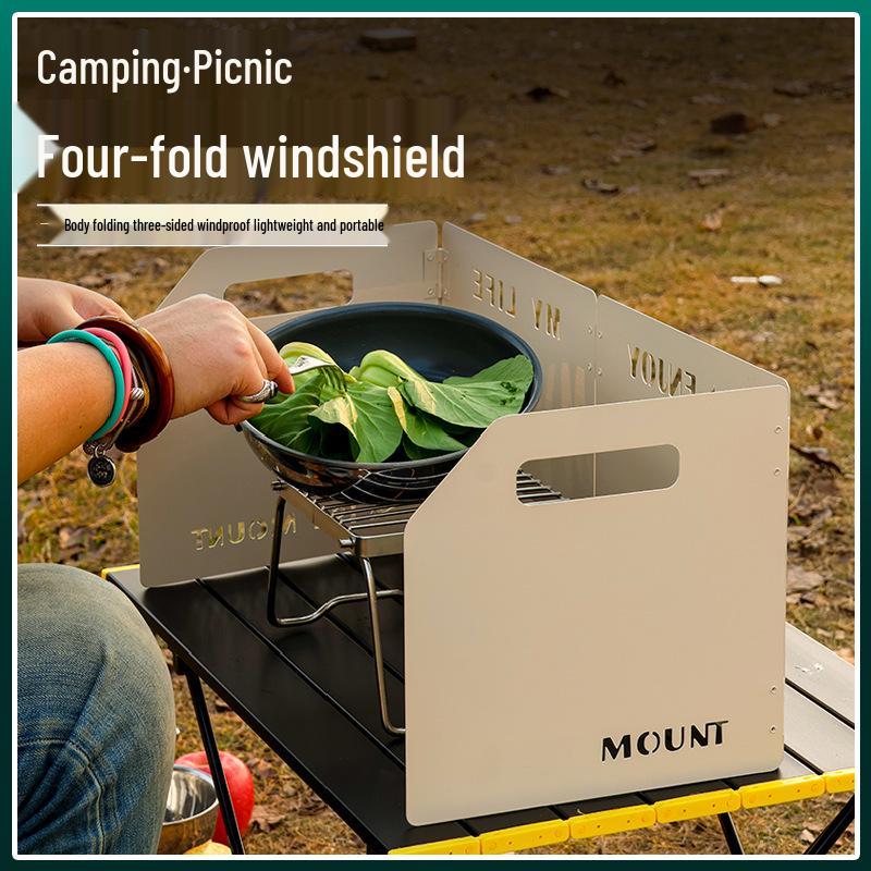Thickened Folding Windshield for Outdoor Gas Stove Burners