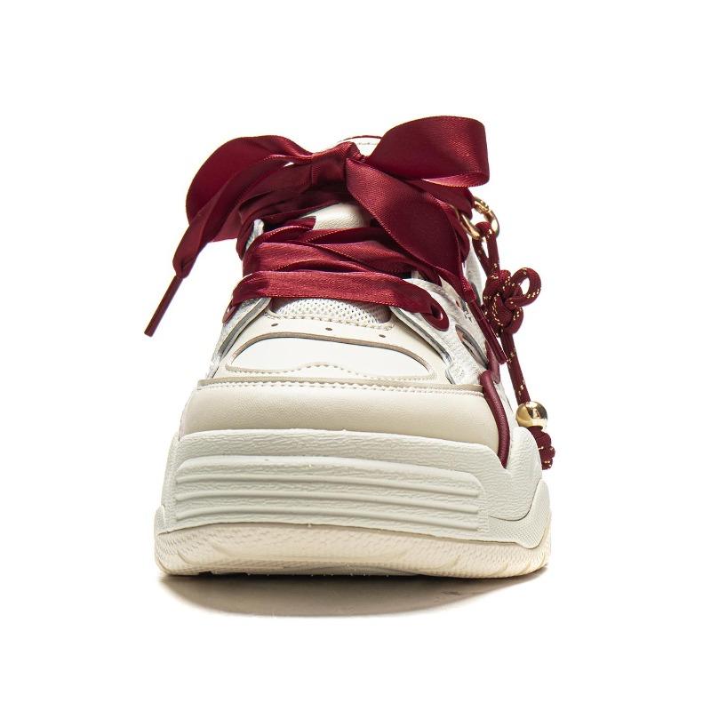 Li-Ning Butterfly Orchid CNY Year of the Horse Women's Low-Top Sneakers Gray Red AGCW008-3